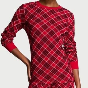 Victoria Secret Red Thermal Long Sleeve Pajama Top
